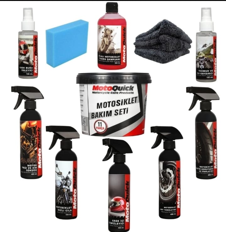 MotoQuick 11 Parça Motorsiklet Bakım ve Temizlik Seti