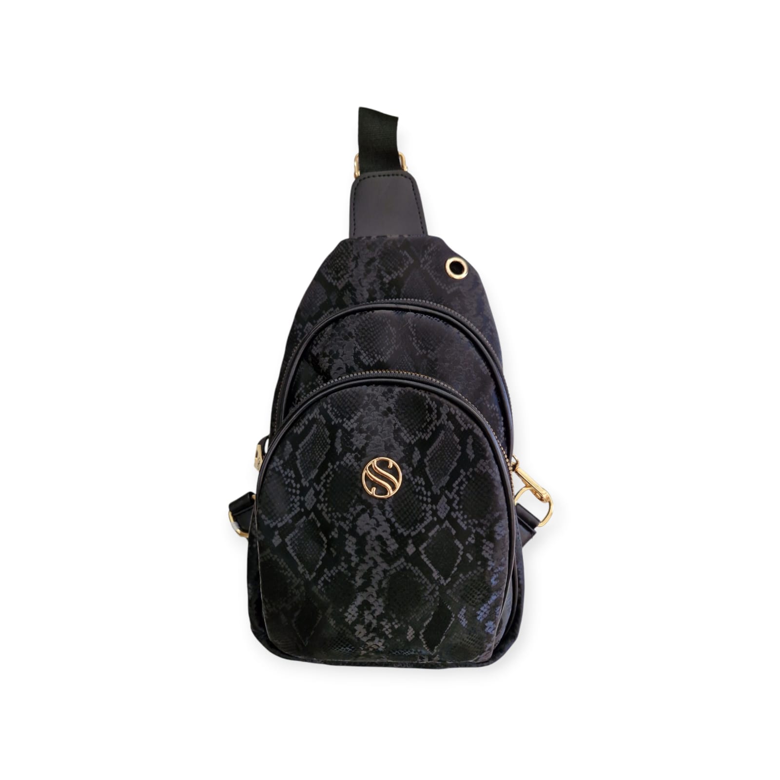 SANMORRİS BAG 1375 KADIN OMUZ ÇANTASI DESENLİ SİYAH