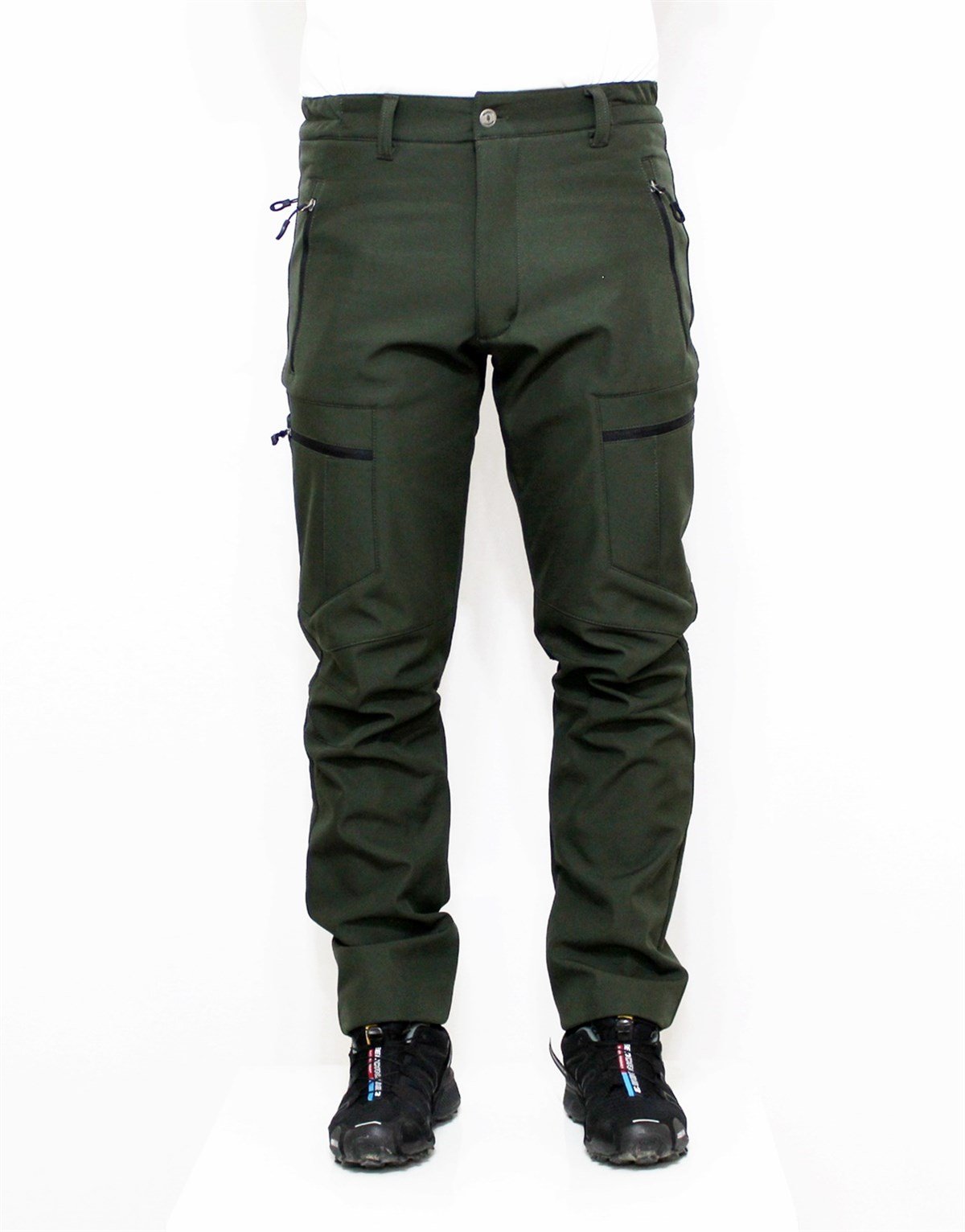 SHOFTSHELL PANTOLON ZİPPER KARGO CEPLİ HAKİ